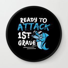 Ready To Attack 1st Grade Shark Wall Clock