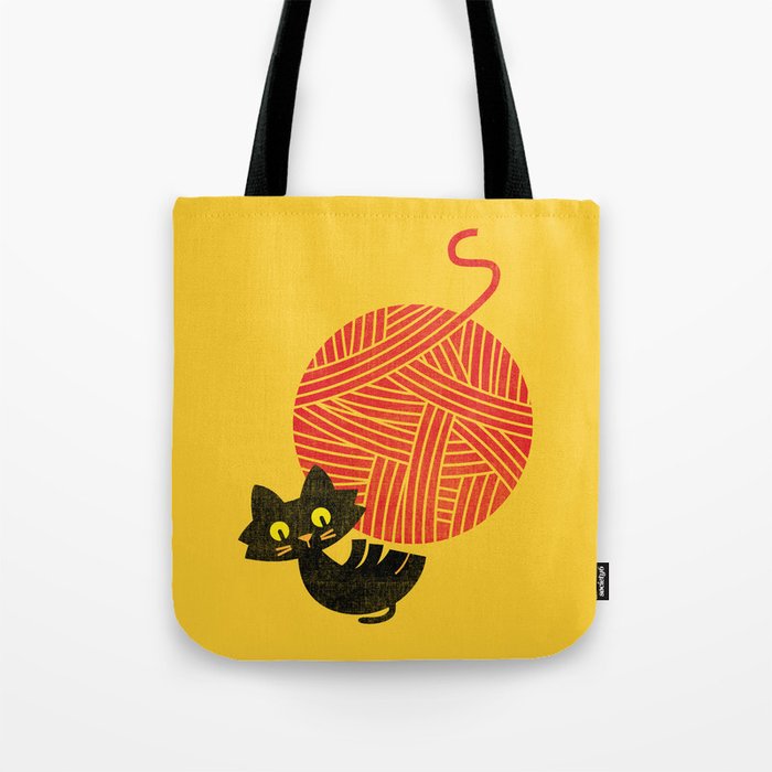 Fitz - Happiness (cat and yarn) Tote Bag