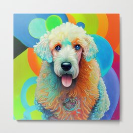 Standard Poodle Portrait Psychedelic Series 14 Metal Print | Doggo, Dogs, Puppy, Pet, Vibrant, Standard Poodle, Poodle Dad, Poodle Mom, Salkcity, Colorful 