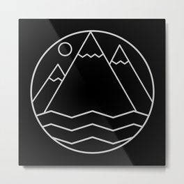 Alpine Summit Metal Print | Icon, Summit, Snowboard, Swiss, Minimalist, Pop Art, Graphicdesign, Lines, Geometric, Chamonix 