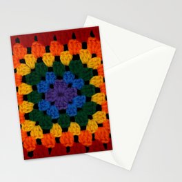 Rainbow Pride Vintage Crochet Granny Square Stationery Cards
