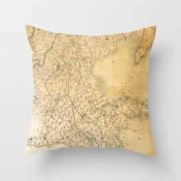 Map of Zhili and Shandong, China (c1855-1870) Throw Pillow