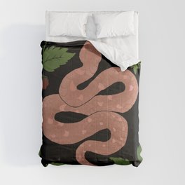 Snake Charm in Charcoal Rose Comforter