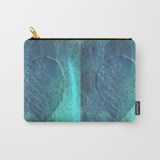 Light blue teal tonnes with an abstract leaf Carry-All Pouch