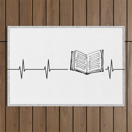 Book heartbeat Outdoor Rug