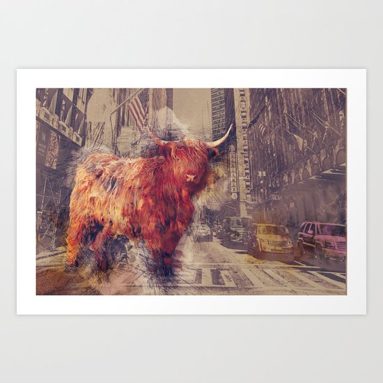 Sightseeing Cattle Art Print