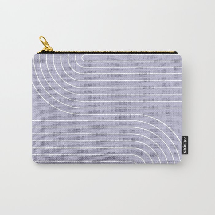 Minimal Line Curvature LXXIV Lilac Purple Mid Century Modern Arch Abstract Carry-All Pouch