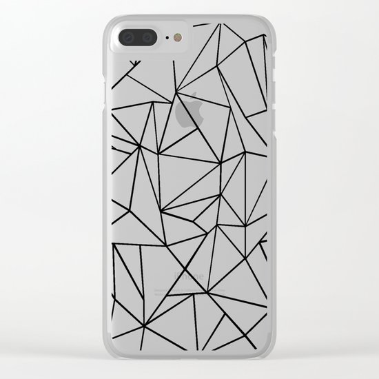 Abstract Outline Black on White Clear iPhone Case