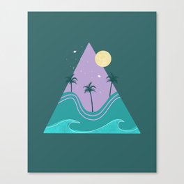 Surf Island Palm Print Canvas Print