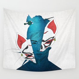 Fox Mask Wall Tapestry