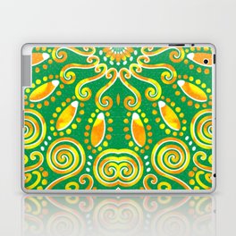 Twirly Green Mandala Laptop Skin