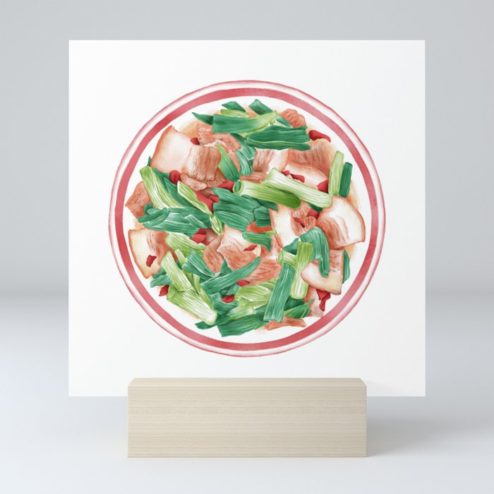 Double Cooked Pork Slices | 回锅肉 Mini Art Print