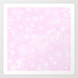 Magic Flowers (Pink and White) (D120) Art Print