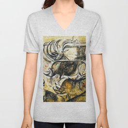 Panel of Rhinos // Chauvet Cave V Neck T Shirt