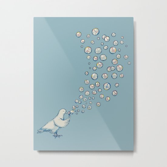Bubbles Peace Metal Print