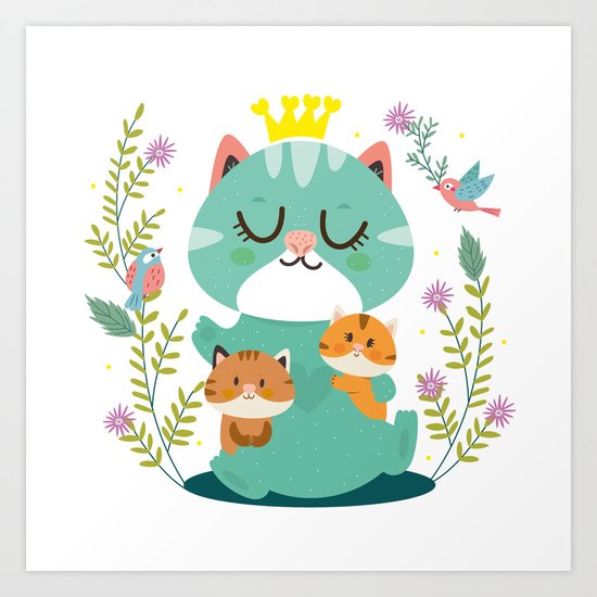 Queen cat Art Print