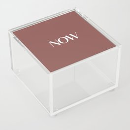 Now Toile Red terracotta reddish-brown solid color modern abstract illustration  Acrylic Box