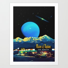 Moons Of Neptune Car Service Art Print