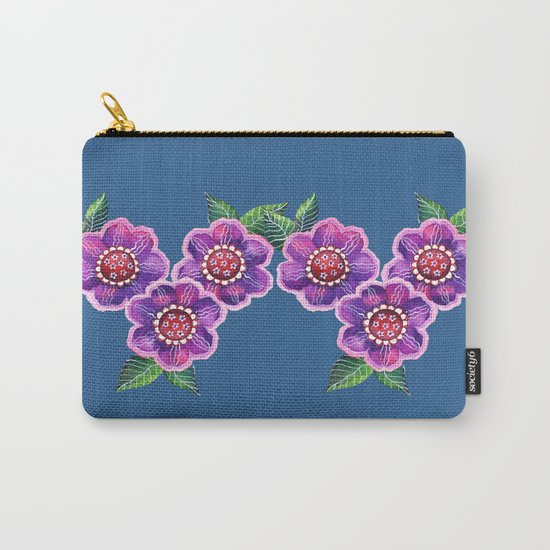 Purple Flowers I Carry-All Pouch
