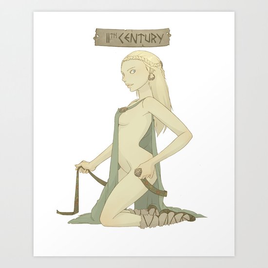 Historical Pin-Up - 11th Century Art Print