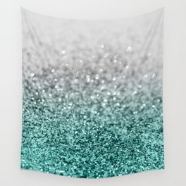 Silver Teal Ocean Glitter Glam #1 (Faux Glitter) #shiny #decor #art #society6 Wall Tapestry