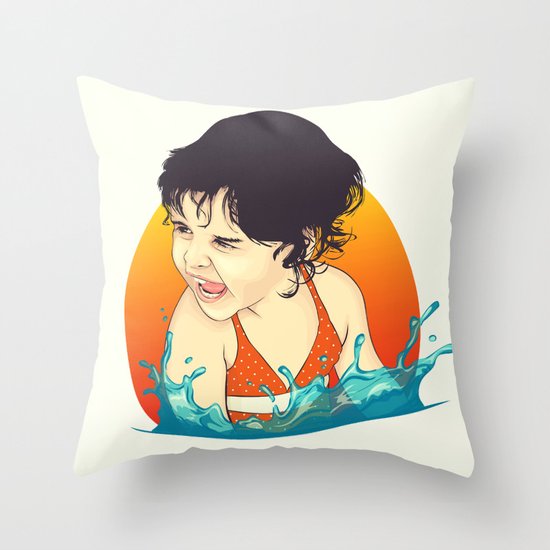 Water Splashes Throw Pillow