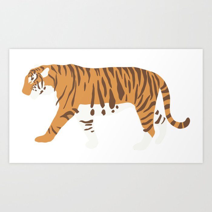 Tiger Trendy Flat Graphic Design Art Print