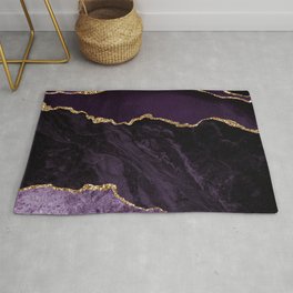 Agate Purple Gold Glitter Design Area & Throw Rug