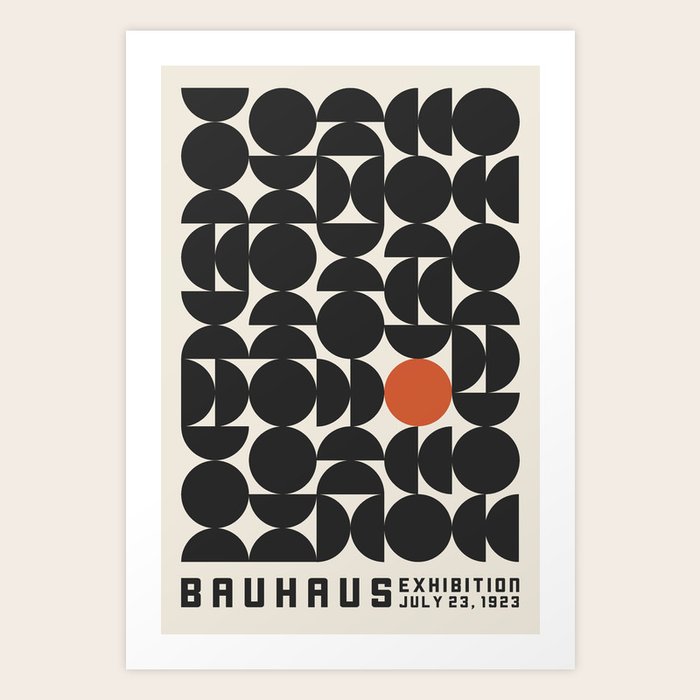 Bauhaus Black Shapes and Red Dot Exhibition Poster 1923 Art Print by Cocoon Design Society6