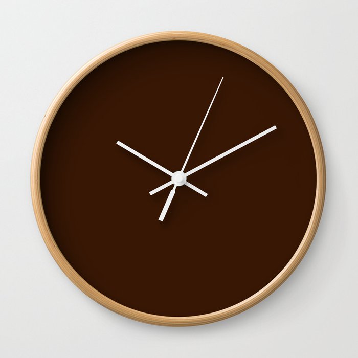 Raw Umber Brown  Wall Clock