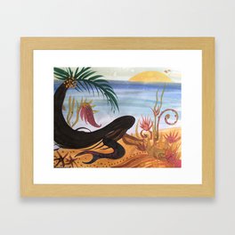 Gardening Mermaid Framed Art Print