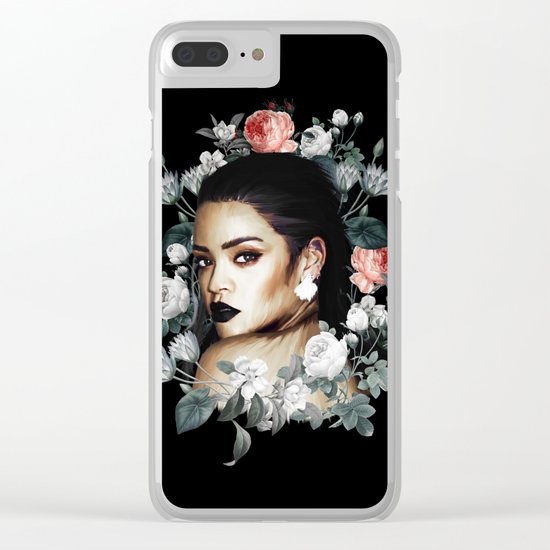 Floral Rihanna Clear iPhone Case