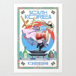 South Korea Travel Poster Art Print