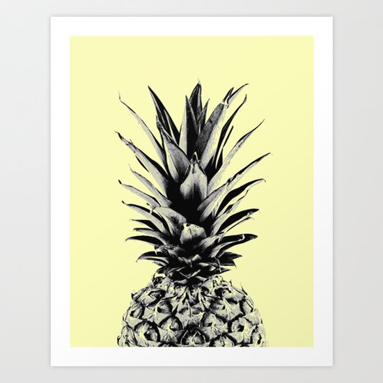 Pineapple in yellow Art Print