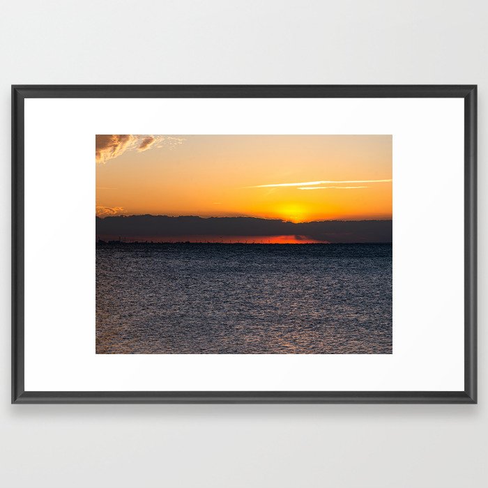 Malmö beach sunset Framed Art Print