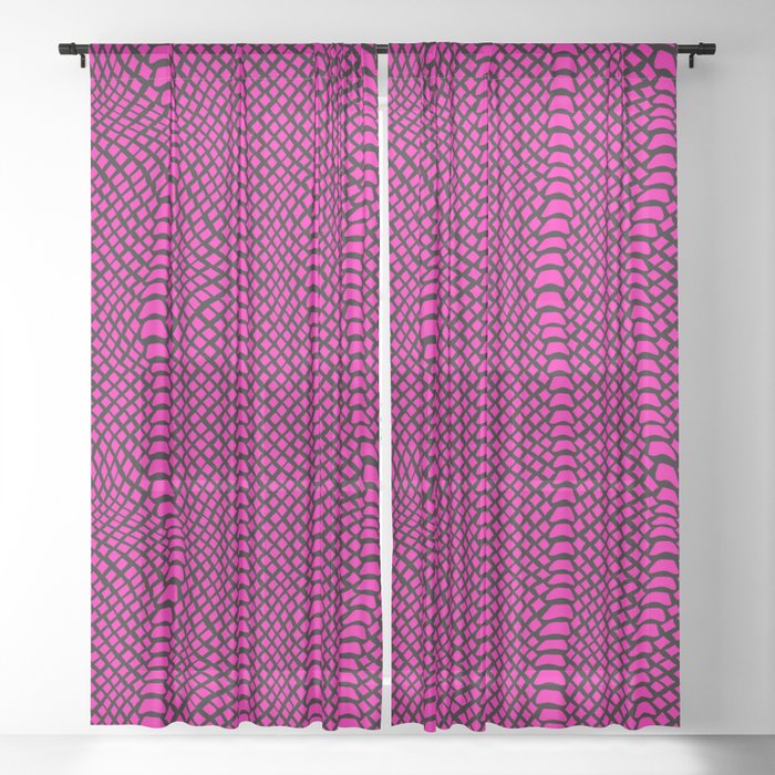 Neon Pink Snake Skin Pattern Sheer Curtain