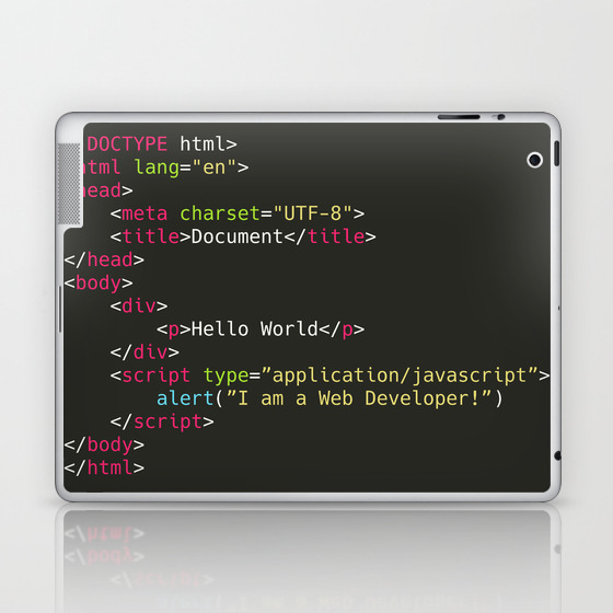 Hello World I Am A Web Developer Laptop Ipad Skin By Ajwrsw Society6