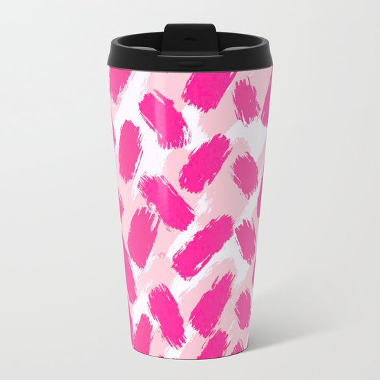 Strawberry Vanilla and Sprinkles Brushstrokes Travel Mug