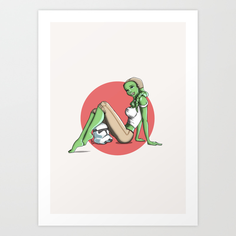 Twi Lek Cute Pinup Sitting Pretty Art Print By Joshatki Society6