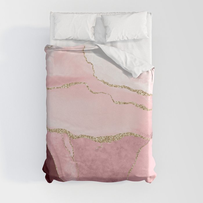 Blush Marble Art Landscape Duvet Cover