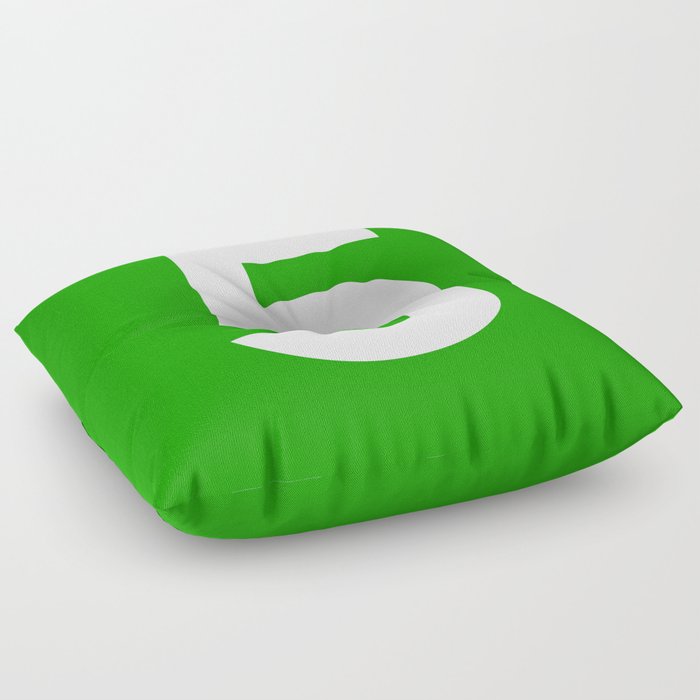 Number 5 (White & Green) Floor Pillow