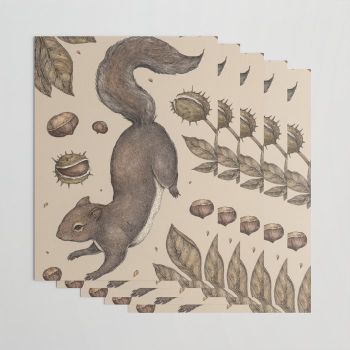 squirrel wrapping paper