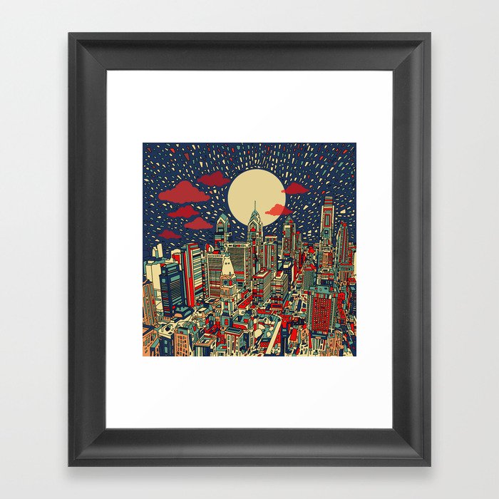 philadelphia city skyline Framed Art Print