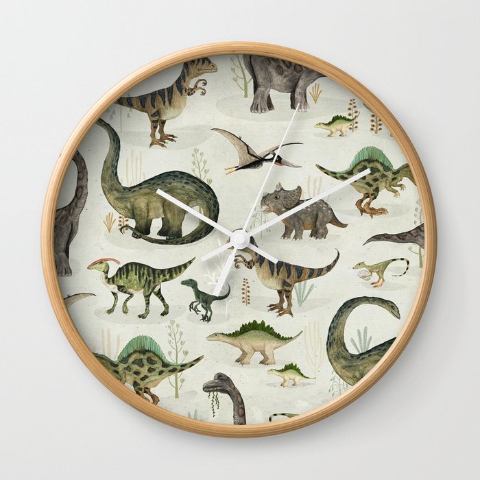 Dinosaur Pattern Wall Clock