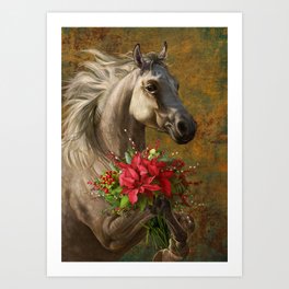 03. Christmas Horse Art Print