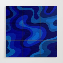 Blue Abstract Art Colorful Blue Shades Design Wood Wall Art