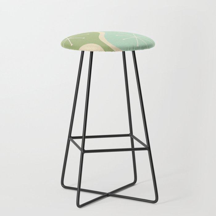 Mid Century Green Atomic Bar Stool