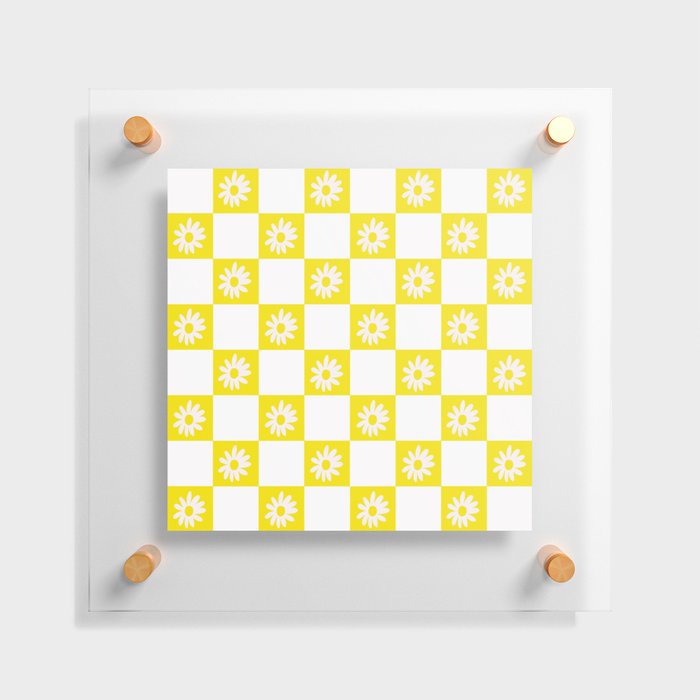 Daisy Checkered Pattern  Floating Acrylic Print