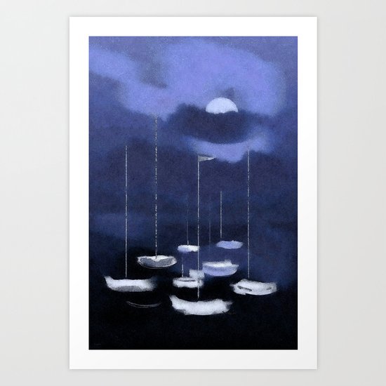 Blue Harbor Art Print