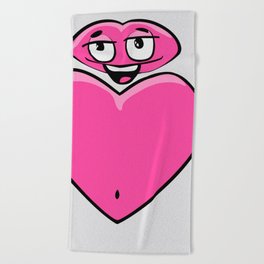 Big Pink Heart  Beach Towel